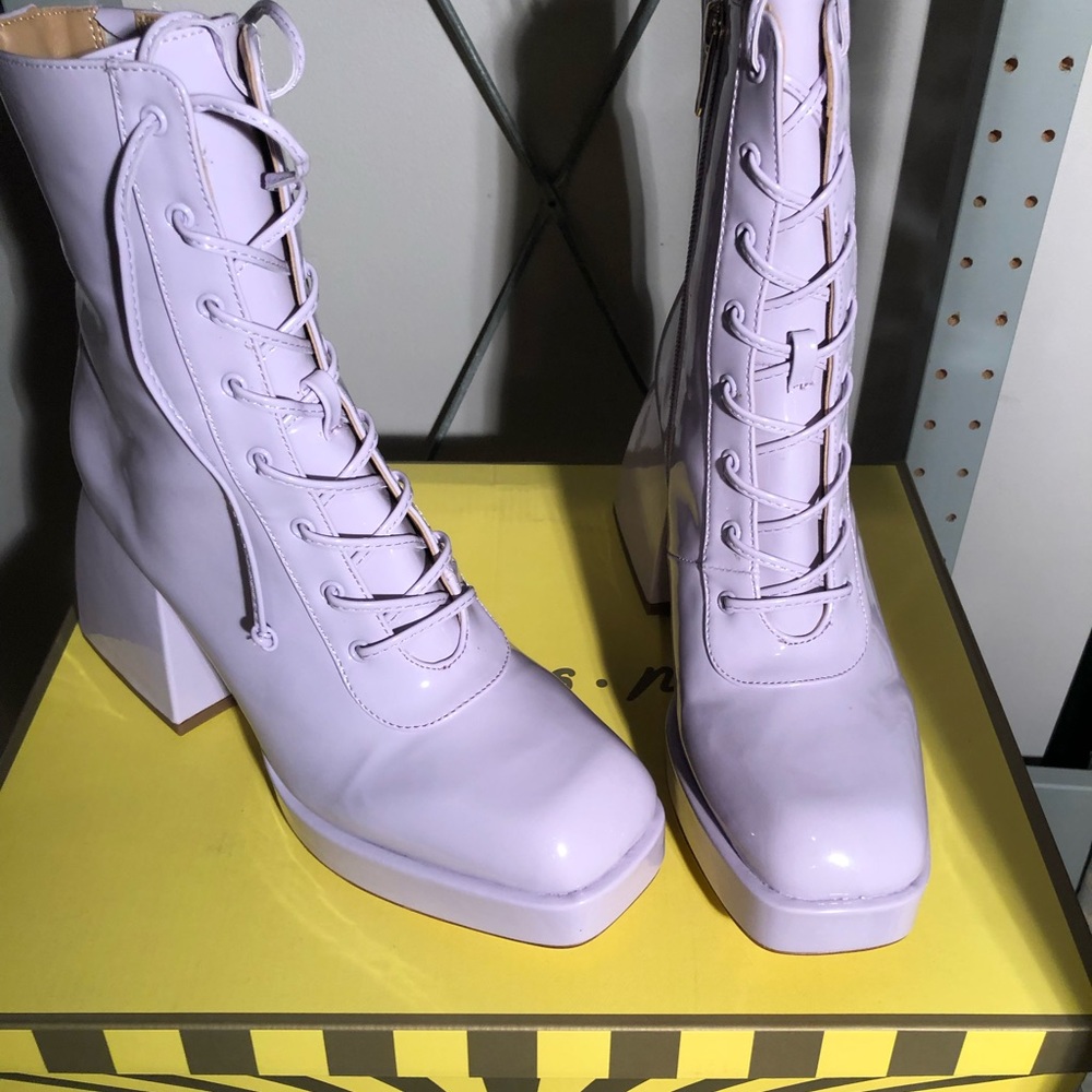 Orchid platform lace up boots